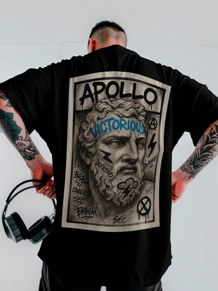 God Of Chaos Modern Oversized Streetwear Unisex T-Shirt Ref4328 - Black - View 1