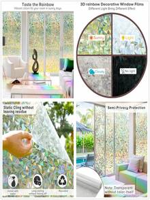 1卷装，宽度可选30/45/60/90厘米，隐私窗膜，自粘式隐私膜，不透明，无需胶水，防紫外线，装饰性彩色玻璃膜，窗帘，磨砂窗膜 - 彩色 - 查看 42