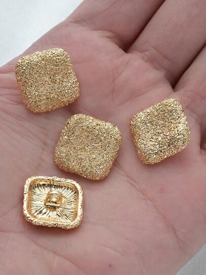 10ชิ้น/แพ็ค กระดุมโลหะชุบไฟฟ้าด้านเว้าสี่เหลี่ยมวินเทจระดับไฮเอนด์ อเนกประสงค์สำหรับเสื้อ เสื้อเชิ้ต เสื้อสเวตเตอร์ ชุดลำลอง เสื้อโค้ท แจ็กเก็ตขนสัตว์ รองเท้า DIY ทำมือ หมวก กระเป๋า เครื่องประดับเสื้อผ้า