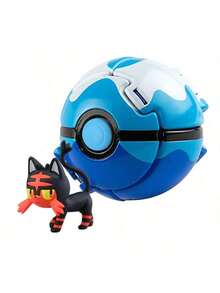 1Set/2PCS 1 Pokeball+1 Pokemon Model Toys,Pokemon Surprise Flipping Pet Ball,Fun Collectible Toy,Perfect For Birthday Gifts,Party Favors