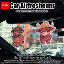 تصميم بقرة عالية الأرض، قرص معطر معلق على مرآة السيارة الخلفية، معطر هواء السيارة، قرص معطر للسيارة، زينة معلقة على مرآة الرؤية الخلفية للسيارة، تعليق ديكور السيارة، اكسسوارات داخلية للسيارة، هدايا خاصة للأصدقاء، عطر ورقي متين للمركبات، خالي من الكحول، سهل الاستخدام، تصميم مرح