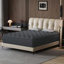 12"/14" Queen Mattres Twin Full Queen King Size Bed Mattress In A Box, Hybrid Pocket Spring Breathable Cotton Layer Mattress For Motion Isolation & Silent Sleep, Lumbar Support & Pressure Relief, Medium Firm - Màu xám than 12 inch - Xem 11