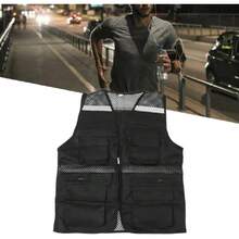 Chaleco de Trabajo Reflectante, Diseño de Malla de Malla Múltiple Cheque de Bolsillo de Calcetín de Alta Visibilidad Respirable Chaleco de  para Correr Ciclismo,36696819 - Multicolor - Ver 2