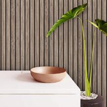 Adhesive Wallpaper With Ribbed Design, Aged Wood Pattern, Medium Strips - Multicolored 25 - View 6