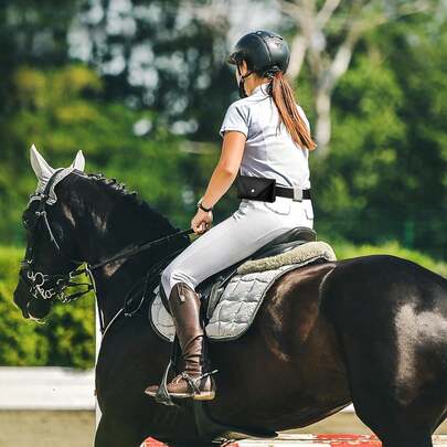 2pcs Horse Riding Waist Belt, Women Horse Bit Waist Belt/Fanny Pack, Fits Smartphones, 1.5" Elastic Equestrian Belt With Silver Bit Buckle, Suitable For Women, Girls And Horse Riding Enthusiasts