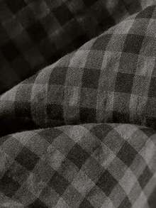 女士复古撞色格纹长袖连衣裙，宽松休闲秋季长裙