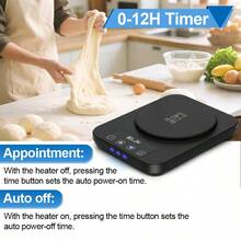 Sourdough Starter Warmer - Adjustable Sourdough Warming Mat With 12H Timer & Auto Shutoff, Sourdough Starter, Sourdough Bread Baking Supplies (No Glassless Jar) - Black - View 7