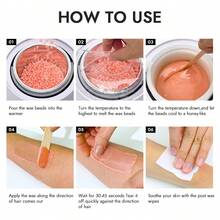 WAXKISS 500毫升智能触控式蜡熔化器套装，硬蜡/蜡熔化加热器，适用于面部、眉毛、比基尼线、腿部等部位，卫生安全，包含4包硬蜡豆，多种规格可选。 - 彩色 - 查看 5