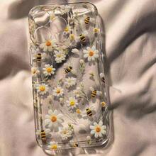 Funda de Teléfono Moderna y Elegante con Patrón de Abeja y Margarita Adecuada para iPhone 16, 16 Pro Max, 13, 14, 15, 15 Pro, 15 Pro Max, 16 Pro, XS Max, XR; Funda protectora clásica de color transparente, simple y versátil, ligera, a prueba de golpes, elegante, linda y duradera. Fundas Protectoras de Diseñador Lindas y Femeninas para Mujeres - 1 pieza - Ver 6