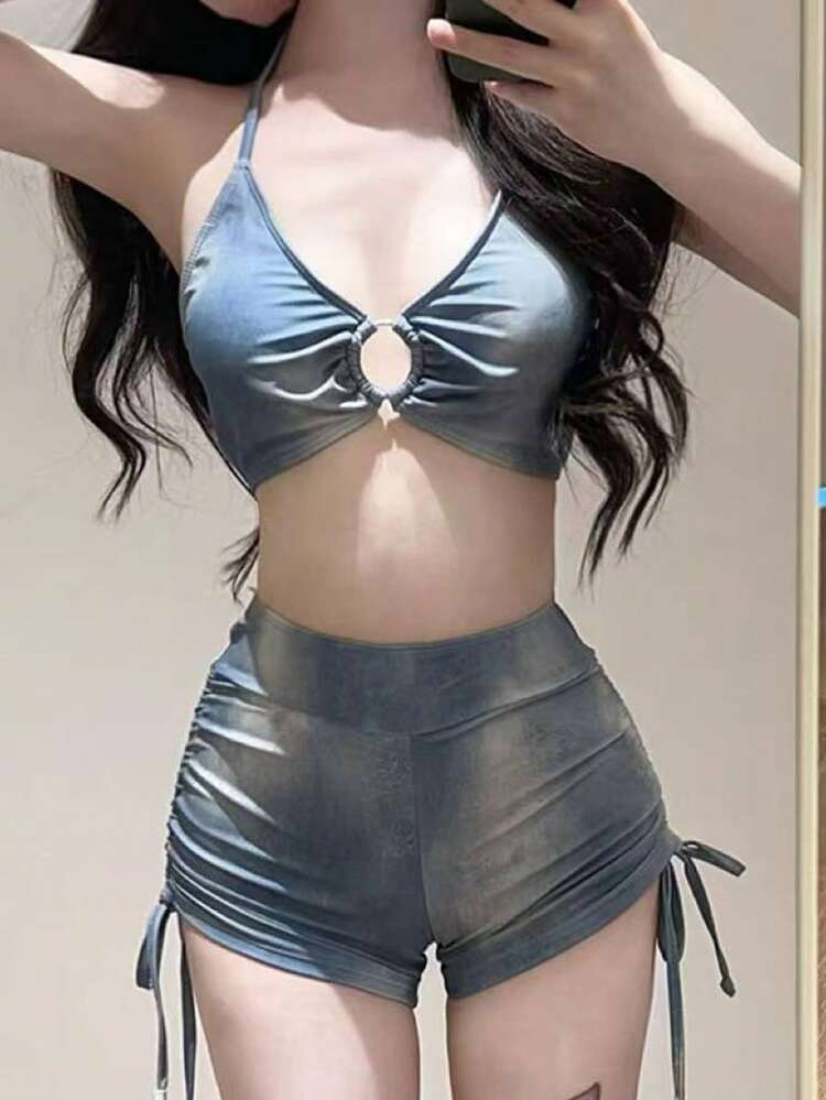 Women Bikini Sets - Blue - View 6