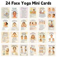 24张面部瑜伽迷你卡片 - 图解面部瑜伽卡片，每日5分钟提亮肤色练习，包含肌肉图解，针对下颌线、眼部、脸颊和颈部的专项练习，以及进度追踪器 - 彩色 - 查看 8