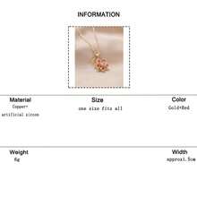 1入組銅製及立體切割氧化鋯石梅花轉動造型女式時尚項鍊