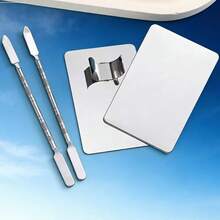 Makeup Mixing Palette Set, Upgraded Stainless Steel Metal Mixing Tray With Spatula Artist Tool, For Blending Foundation, Nail Art