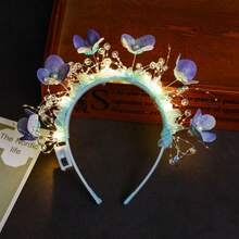 多色LED花冠头饰，发光花朵头箍，适合婚礼、节日、圣诞节、新年派对、母亲节、毕业典礼等场合。