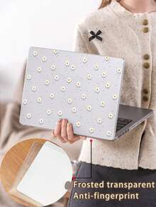 1 Piece, Frosted Transparent Acrylic Laptop Case: Featuring A White Daisy Pattern, Lightweight And Shockproof, 3D Ventilation, Compatible With Various MacBooks (Air13 2025/Pro 16 M4, Etc.), An Essential Protective Case For Office And Study