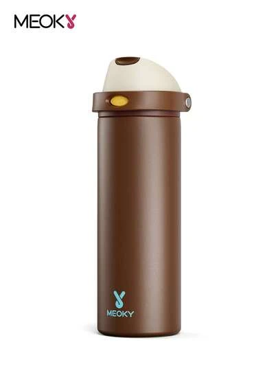 Meoky 24oz Vacuum Insulated Water Bottle with 2-in-1 Straw and Spout Lid, Insulated Cup, Keep Cold 24H, Leak-Proof, Fits in Car Cup Holder, Stainless Steel Tumbler for Sports, Travel, and School