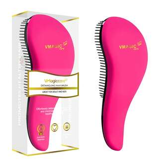 VMAGIC care 顺滑发梳 - 轻松梳开缠结的头发 - 男女皆宜的最佳梳子/发刷 - 干湿发均适用（玫瑰红）