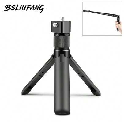 适用于 Insta360 X5 X4 X3/D JI / GoPro 13 相机的旋转手柄桌面三脚架，配备 1/4 螺丝三脚架，可用于直播、Vlog、家庭聚会、圣诞派对拍摄、手持自拍、户外活动、采访等，兼容 和安卓手机，是夏季假期、旅行、户外活动和直播自拍的理想之选。