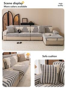 1 Pc New Autumn And Winter Thick Comfortable Cotton Velvet Sofa Hat Season Plush Cushion Cover Anti Slip Elastic Sofa Cover Cloth,Living Room 1/2/3/4 Seat Sofa Cover - Grey - View 7