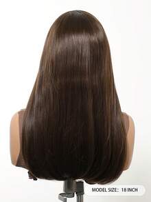 FIVE STARS 13*4 HD Lace Front Transparent And Breathable Wigs For Women Chocolatte Brown 26-Inch Long Curly Hair No Bangs,Heat-Resistant Synthetic Hair,For Cosplay,Festival,Halloween Costume,HOT - Chocolate Brown - View 6