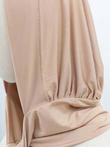 (Con Scrunchie) 1 pieza Bufanda con capucha de unicolor para mujer, chal, cálida y a prueba de viento, elegante y minimalista, uso versátil para el cabello diario y festivales, gorro para dormir - Albaricoque - Ver 8