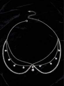 Chaîne de tête de luxe, coiffe de mariage de style bohème à la mode, coiffe dorée, bijoux pour fille - Multicolore - Voir 14