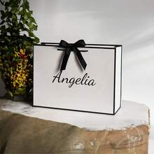 1-10pcs Customized Name Gift Bags With Ribbon Bow, Ribbon Cord Gift Bags, Valentine's Day Decor And Valentine's Day Gift Bags, Customized Groomsman Bridesmaid Wedding Party Gift Bags, Party Favor Bags, Gift Box Alternatives, Thank You, Birthday, Gift, Valentine's Day, Wedding, Mother's Day, Father's Day, Anniversary, Party, Housewarming, Engagement, Bridesmaid Gift Bags, Personalized Gifts, Wedding Party Favors, Home & Living - Multicolor - View 8