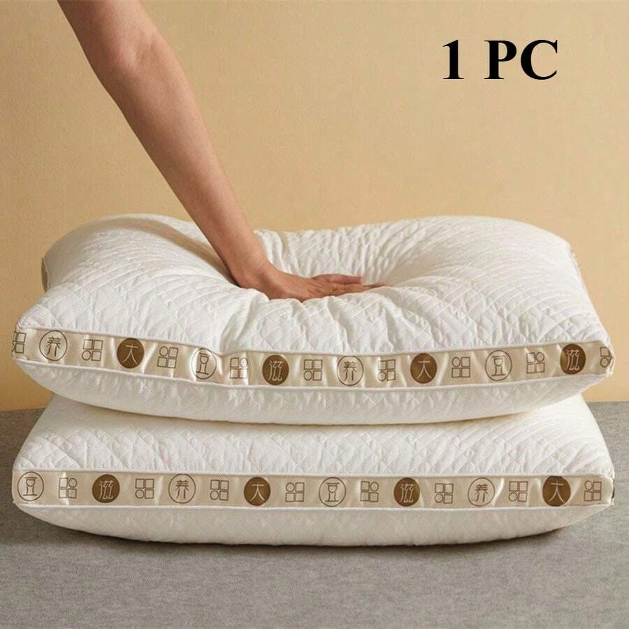 Almohada de cama rellena de 48 x 74 cm de largo, almohada de microfibra firme estándar, almohada de microfibra decorativa grande, almohada de decoración del hogar, funda de almohada de satén de color sólido, funda de almohada abierta estilo sobre suave, adecuada para ropa de cama de dormitorio. - blanco - Ver 1