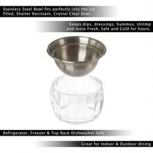 tazón de inmersión fría para servir con cámara de hielo, recipiente de cerámica para inmersión, humus, aderezo, salsa, guacamole y más - 1 - Ver 4