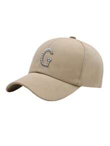 1 Pc Kids Letter A-Z Khaki Baseball Cap For Fashion Boys Girls Team Sport Visors Snapback Caps Adjustable Strap Back To School - Khaki - View 10