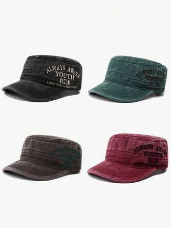 1pc Spring And Autumn Flat Top Baseball Hats For Men And Women Soft Top Duck Tongue Hats With Embroidered Alphabet, Outdoor Fishing Sunshade Sunscreen, Daily Use