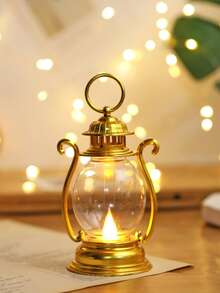 1 pieza Linterna LED vintage de mano (con batería), linterna LED de decoración de mesa interior, linterna de decoración del hogar, linterna LED de decoración para boda, fiesta, vacaciones, campamento, decoración de armario - Huang Guang - Ver 9