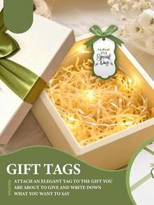 12/24/48张空白姓名卡，9.5*5厘米桌卡套装，独特设计，配同色缎带，是婚礼、派对、活动的理想姓名标签和席位卡。 - 彩色 - 查看 6