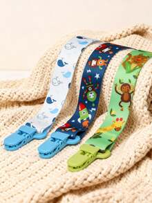 KUNT 1pc Cute Fabric Pacifier Clip, PP Duck Mouth Clip, Durable, 21cm Fabric Strap, Polyester Pacifier Clip