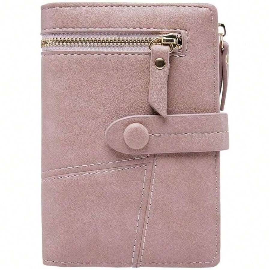 Cartera Mujer Pequeño, Corto Billeteras de Piel con Cremallera, Mini Monedero Bifold para Tarjetas, Tarjetero Moda de Gran Capacidad Regalos para Chicas y Mujeres,36701515 - Rosa Fucsia - Ver 1