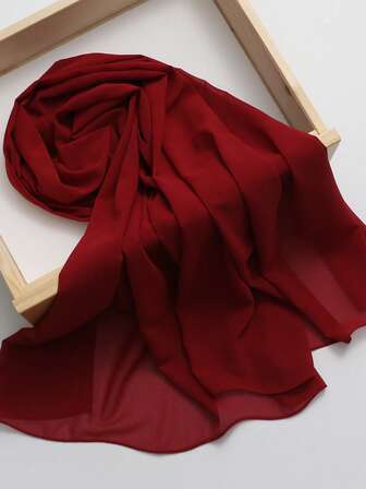 1 adet Kadın Düz Renk Şifon Şal/Eşarp