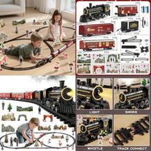 Juego de tren para niños de 4 a 8 años juguete de tren electrico con sonido realista luces y humo para debajo del arbol de Navidad modelo de trenes para niños de 3 4 5 6 7 8 añosToque real, tren genial - Multicolor - Ver 1