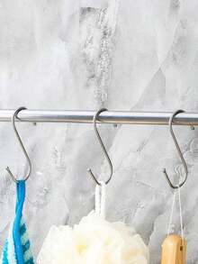 5 Packs S-Shaped Hooks, Heavy-Duty Stainless Steel Hooks, Kitchen Hooks, Home-Use S-Shaped Metal Steel Pipe Hooks. Versatile For Hanging Clothes, Kitchen Utensils, Tableware, Plants, Towels, Gardening Tools, Wall Picture Frames, Self-Adhesive Wall Hooks, Hooks, Wall Hooks, Bathroom, Towel Racks, Hooks, Wall Hooks, Door Hooks - Thickened Hook - View 6