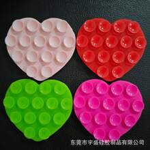 1pc Creative Double-Sided Heart Shaped Strong Silicone Suction Cup Phone Case, Adjustable Portable Silicone Suction Cup Phone Holder, Non-Slip, Washable, Compatible With Android Phones, Birthday Gift Phone Accessory Compatible With IPhone, Android Phone, Gift For Birthday, Family, Friends Gifts Birthday Phone Stand Phone Accessories Strong Load-Bearing - Multicolor - View 9
