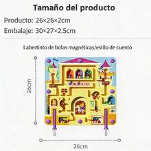Laberinto de Colores y números 2 en 1, Ajedrez volador, Juegos sensoriales para niños,Juguetes educativos preescolares,Juguetes para niños y niñas,Laberinto de madera de doble cara para clasificar colores, habilidades motoras finas con bolígrafos - Albaricoque - Ver 4