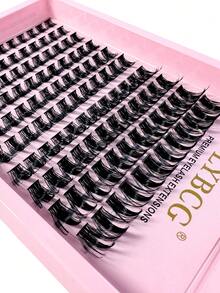 Manga False Eyelash D Curl 120 PCS Lash Clusters Wispy Cluster Eyelash Extensions Puffy Individual Lashes 9-16mm Waterproof Natural Lash Extension DIY Cluster Lashes With Soft Thin Band For Parties, Festivals Strip Lashes,Lashes,Eyelashes,Fake Lashes-3 - màu đen - Xem 5