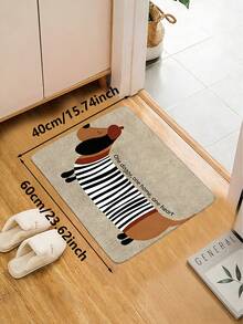 1 pieza Felpudo Premium con estampado de Dachshund, Alfombra decorativa rectangular lavable de franela moderna, Alfombra de baño suave antideslizante apta para cocina, lavandería, sala de juegos, estilo rústico, patio, balcón, porche y oficina, decoración de fiestas, entrada, baño, dormitorio, sala de estar, comedor, alfombra de piso interior y exterior antideslizante, decoración de habitación, decoración del hogar, regalo de inauguración de casa, recuerdo de fiesta, disponible en múltiples tamaños Decoración de baño y cocina Decoración navideña Alfombra de cocina - Multicolor - Ver 15