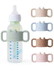 1pc Silicone Rabbit Shaped Narrow Straw Bottle Handle, Easy Grip Bottle Holder