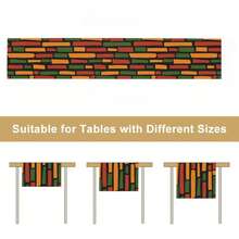 1PC African Table Runner,Traditional African Colorful Retro Patterns Table Cloth, Kitchen Dining Table Runnersk, Fireplace Decoration, Made Of Thick, Durable, And Wrinkle-Resistant Polyester Fabric, 13x72 Inch And 13x48 Inch,  Washable Table Cloth Dresser Scarves For Party Wedding Birthday Holiday - Đỏ châu Phi-5 - Xem 4
