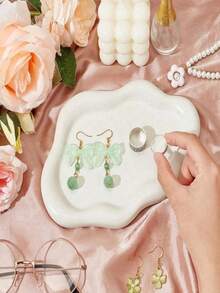 1pc Luxury Jewelry Tray, Creative Cloud Shaped Design, 2 Color Options, ABS Material, Suitable For Storing Perfume, Keychains, Rings, Keys, Earrings, Necklaces And Other Desktop Decor, Ideal For Women, Also Perfect For Travel, Vacation, Autumn Decor And Halloween - Multicolor - View 6