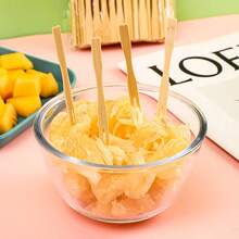 100/200/300pcs Appetizer Bamboo Skewers, Toothpicks, Cocktail Sticks, Snack Skewers, Natural Wooden Sticks, Suitable For Fruit, Cooked Food - Mini Food Skewers, Party Supplies For New Year, Ramadan, Wedding, Birthday - Multicolor - View 7