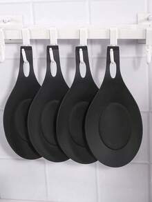 3件套硅胶勺托，易于清洁，耐热厨房用具勺架，厨房好帮手，适用于餐桌，隔热材质，柔软手柄，创意餐具垫，简约设计 - 彩色 - 查看 4