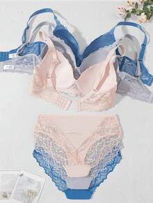 Women's Elegant Solid Color Lace Lingerie Set - Multicolor - View 2