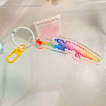 1pc New Arrival 10cm Pixel Style Acrylic Pendant, Creative Cubic Figure Keychain (Random Color), Birthday/Christmas/Easter/Valentine's Day/Perfect Gift - Multicolor - View 9