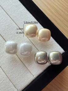 3 Pairs Retro Minimalist Elegant Faux Pearl Stud Earrings Set, Chic Lightweight Earrings Suitable For Women's Daily And Holiday Wear - Nhiều màu 4 - Xem 12